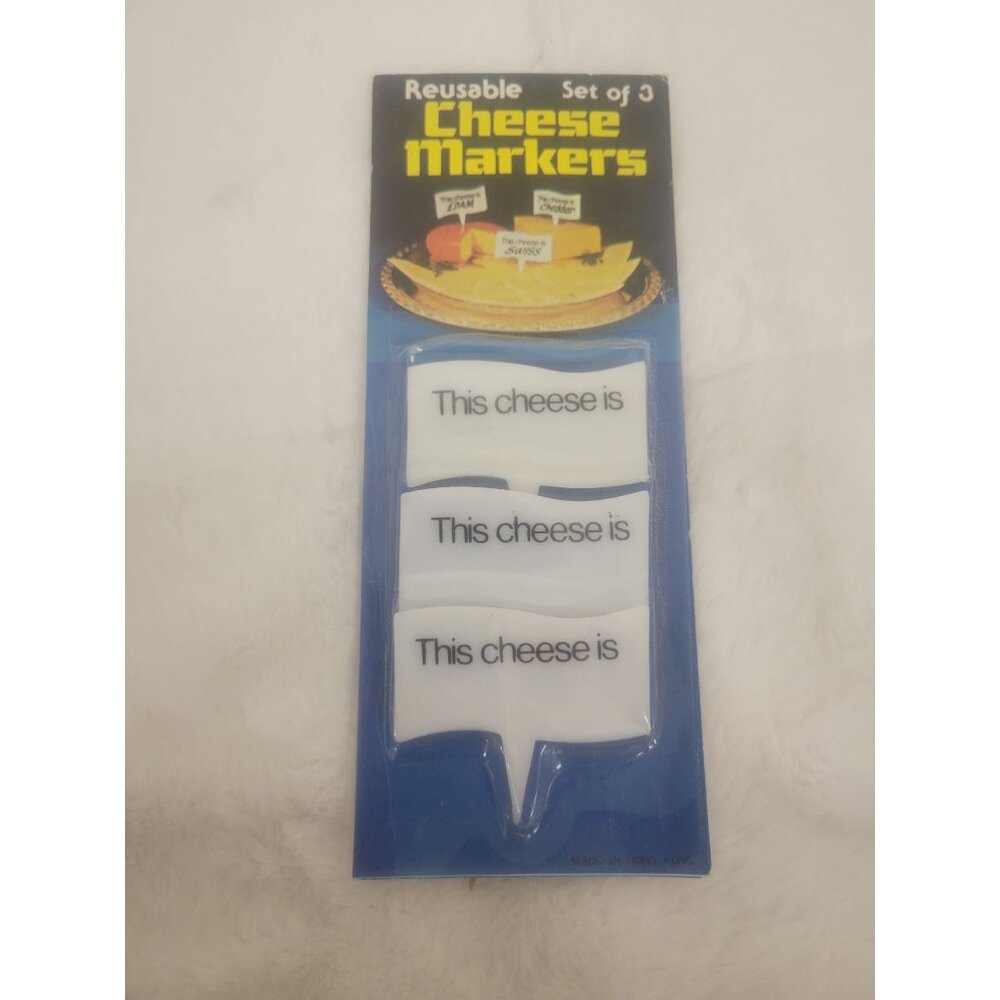 Vintage Reusable Cheese Markers Set of 3 New Old Stock